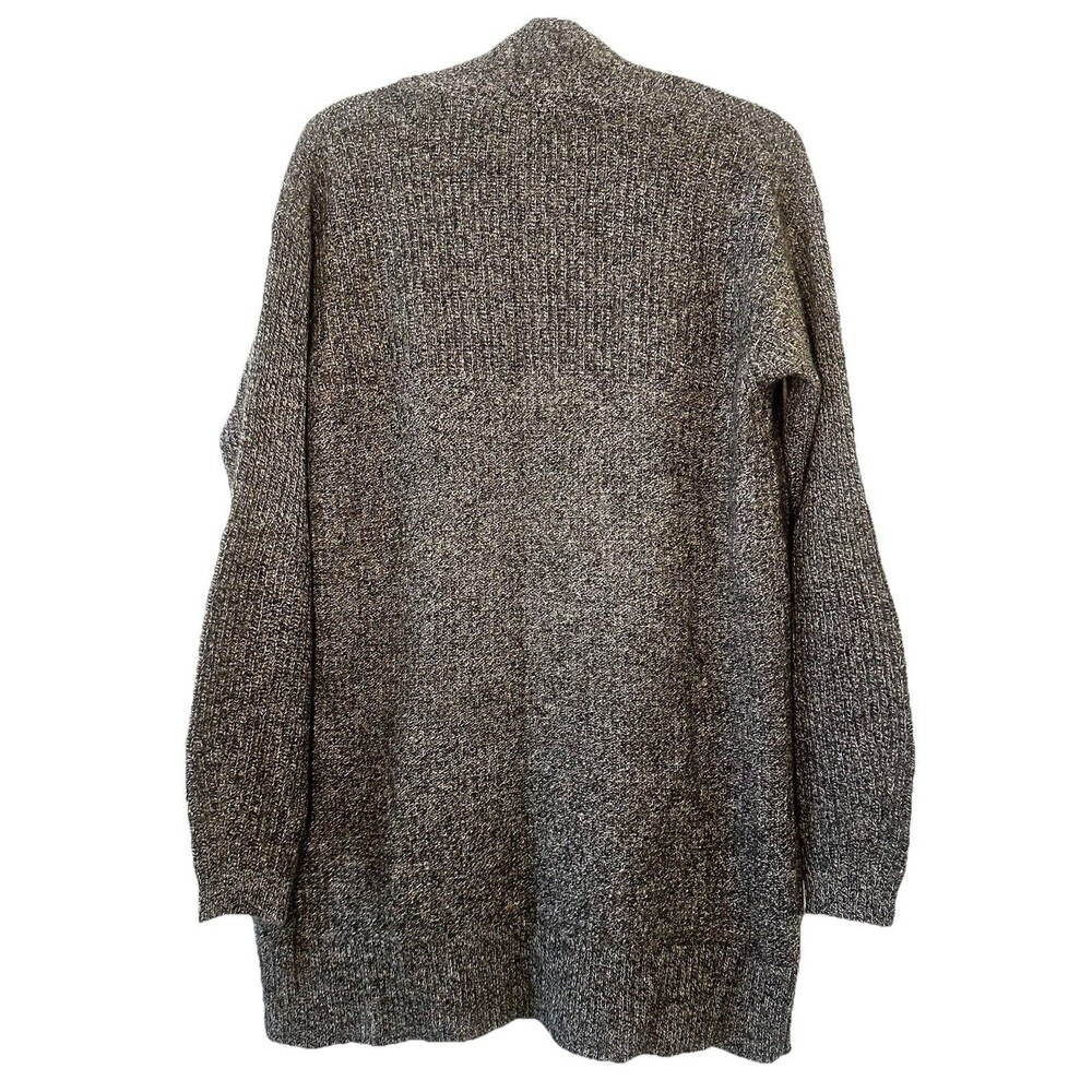 White + Warren 100% Cashmere Long Open Cardigan Gray Pockets Soft Knit Size M - Picture 2 of 7